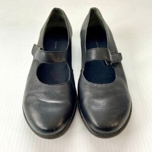 Easy Spirit Mayline Black Leather Mary Jane Flats Shoes Womens 9D